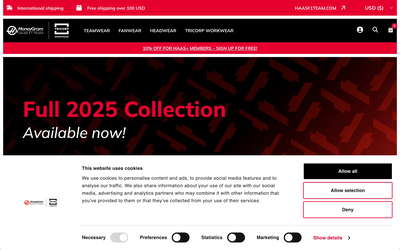 MoneyGram Haas F1 Team & Tricorp website screenshot