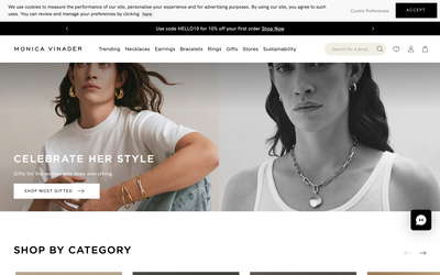Monica Vinader website screenshot