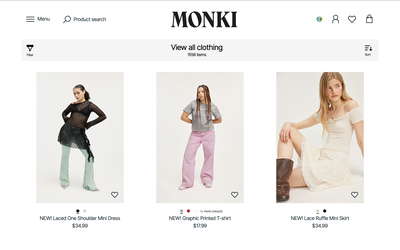 Monki website screenshot