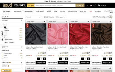Mood Fabrics website screenshot