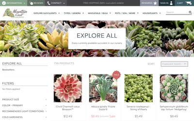Mountain Crest Gardens website screenshot