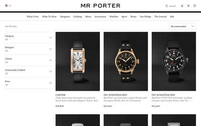 MR PORTER website screenshot