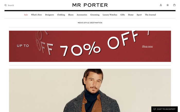 MR PORTER screenshot