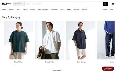 MUJI website screenshot
