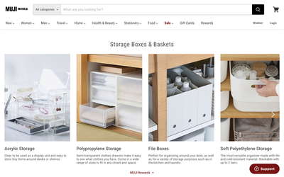 MUJI website screenshot