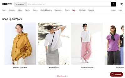 MUJI website screenshot