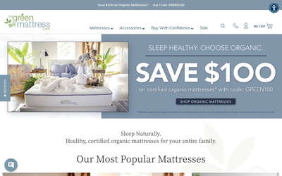 MyGreenMattress.com website screenshot