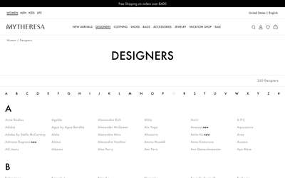 mytheresa.com website screenshot