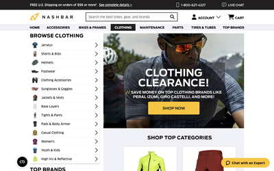 Nashbar website screenshot