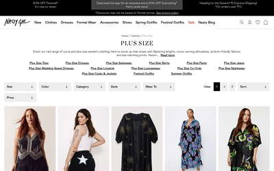 Nasty Gal website screenshot