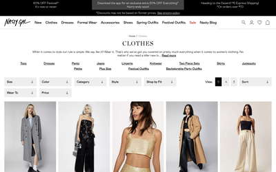 Nasty Gal website screenshot