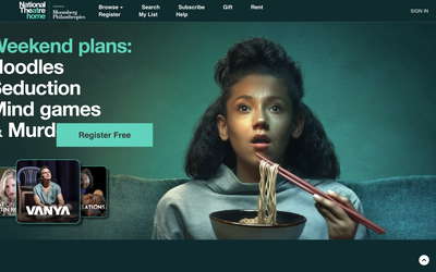 National Theatre website screenshot