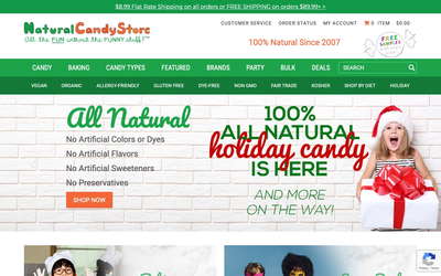 Natural Candy Store website screenshot
