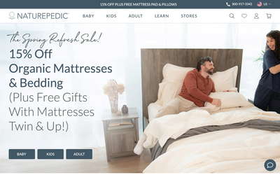 Naturepedic website screenshot