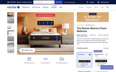 Nectar Sleep website screenshot