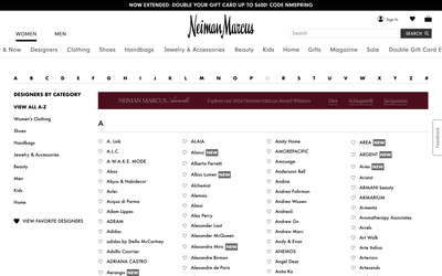 Neiman Marcus website screenshot