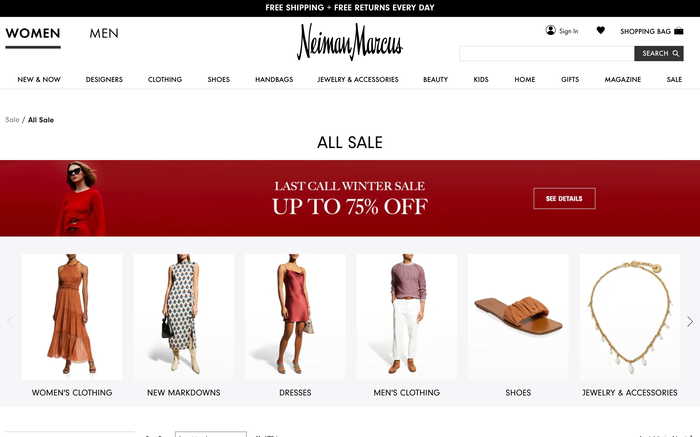 Neiman Marcus screenshot