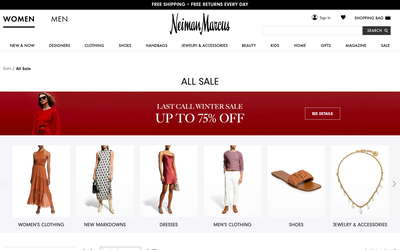 Neiman Marcus website screenshot
