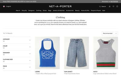 NET-A-PORTER website screenshot