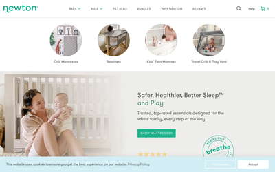 Newton Baby website screenshot