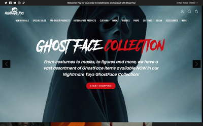 Nightmare Toys website screenshot