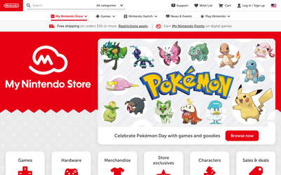 Nintendo Store website screenshot