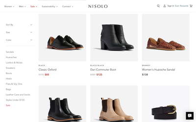 Nisolo website screenshot
