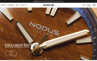 Nodus Watches website screenshot