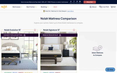 Nolah Sleep website screenshot