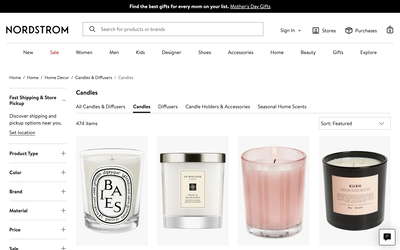 Nordstrom website screenshot