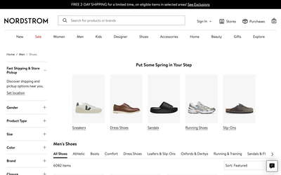 Nordstrom website screenshot