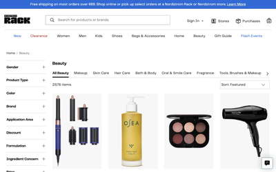 Nordstrom Rack website screenshot