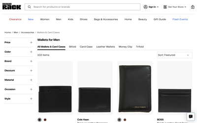 Nordstrom Rack website screenshot