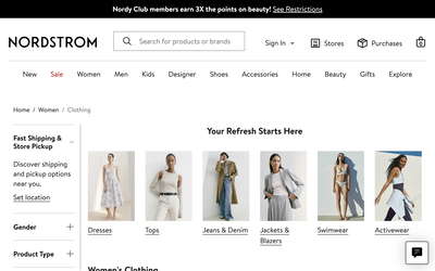 Nordstrom website screenshot