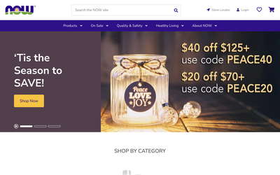 NOW Foods website screenshot