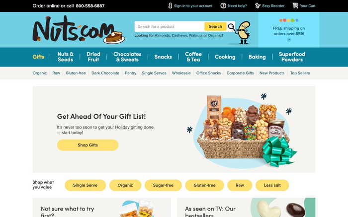 Nuts.com screenshot