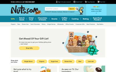 Nuts.com website screenshot