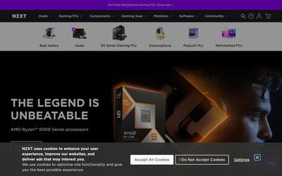 NZXT website screenshot