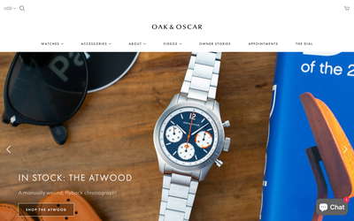 Oak & Oscar website screenshot