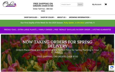 Oakes Daylilies website screenshot