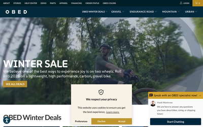 OBED Bikes website screenshot