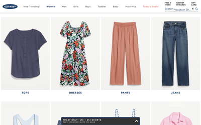 Old Navy website screenshot