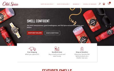 Old Spice website screenshot