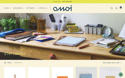 Omoi Zakka Shop website screenshot