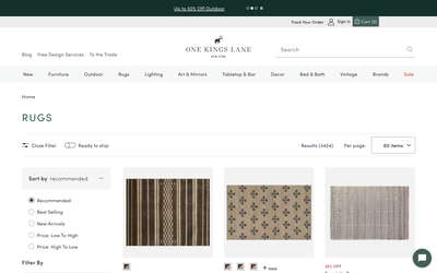 One Kings Lane website screenshot