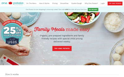 One Potato website screenshot