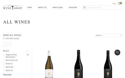 One Stop Wine Shop website screenshot