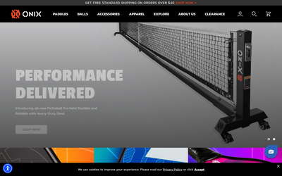 ONIX Pickleball website screenshot