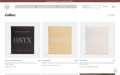 Onyx Coffee Lab website screenshot