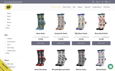 Oooh Yeah! Socks website screenshot